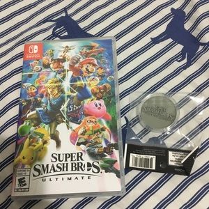 Nintendo super smash bros game w/ commemo coin